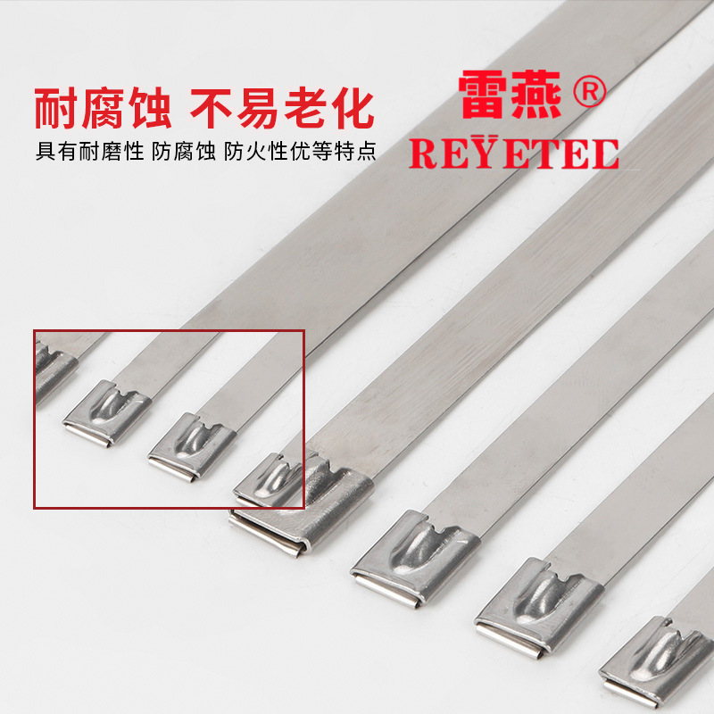 宽7.9x200 300 400 500 700 1050mm304不锈钢扎带自锁船用带100条