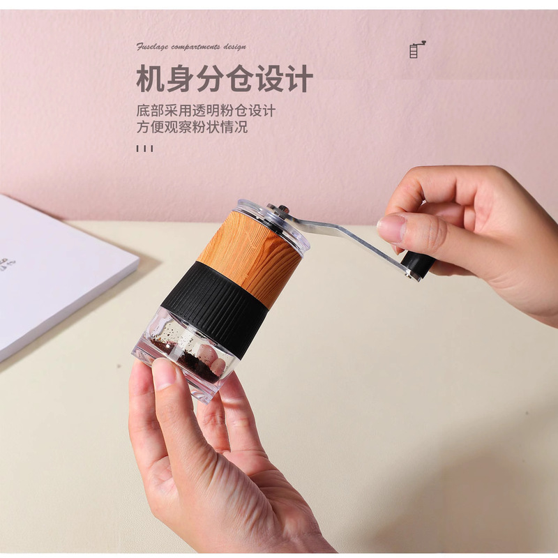 Cross-border hot mining 304 stainless steel hand-cranked coffee machine office adjustable thickness manual grinder portable grinder Cross-border hot mining 304 stainless steel hand-cranked coffee machine office adjustable thickness manual grinder portable grinder