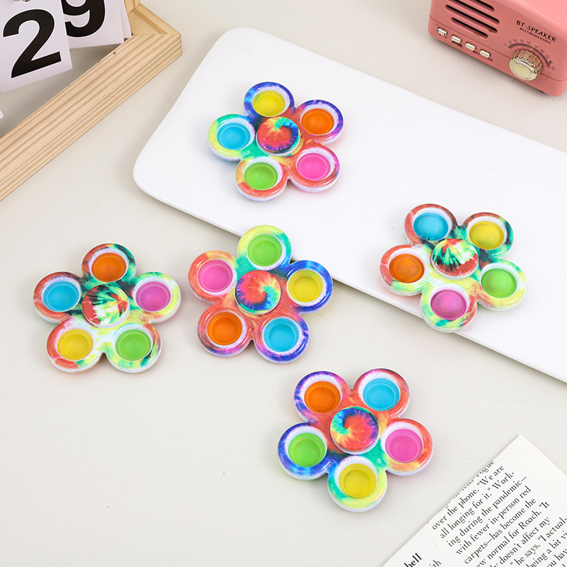Camuflaje de cinco dedos, música de burbujas, dedos giratorios, giroscopio, presión, descompresión, juguetes transfronterizos de silicona para niños al por mayor
