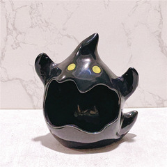 Cross-border Halloween Bat Ghost Candlestick Cute Ghost Household Ashtray Ceramic Ornament High-Looking Smoke-killing Sand