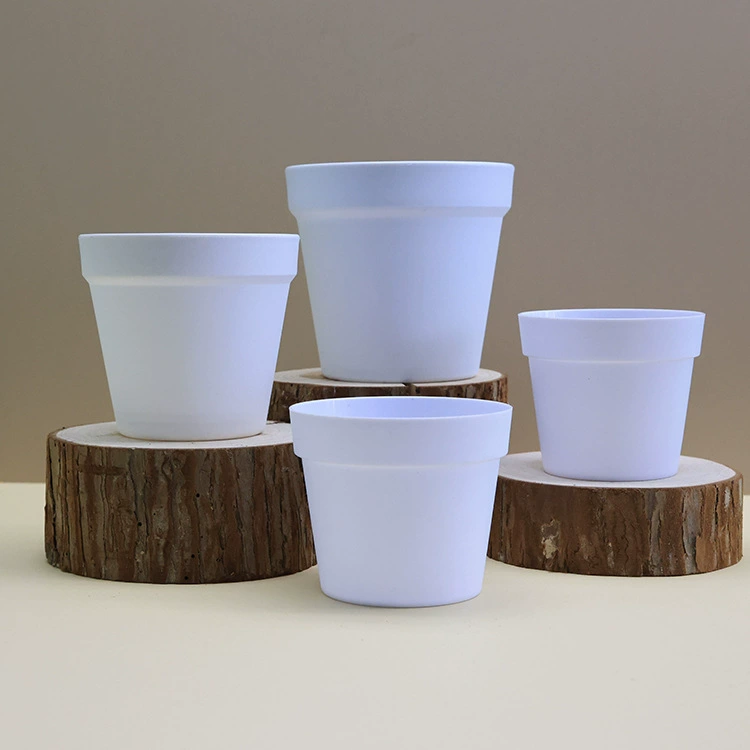 Plastic matte round flowerpot, wholesale, increased thickness