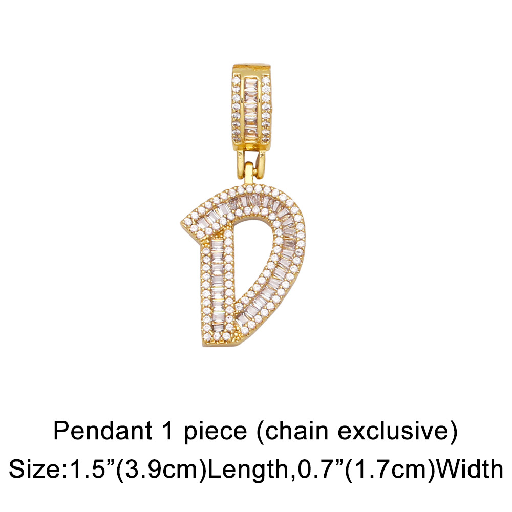 15g Weight 18K Gold Plated Plating Material Necklace Classification Wedding Occasion Copper Material Geometric, Letter Pattern Unisex Gender Fashion Style Fashion Zircon Letter Hip Hop Men's And Women's Copper Necklace 3