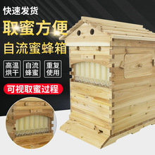 自流蜜蜂箱全套 杉木自动取蜜装置7脾养蜂工具厂家直供亚马逊跨境