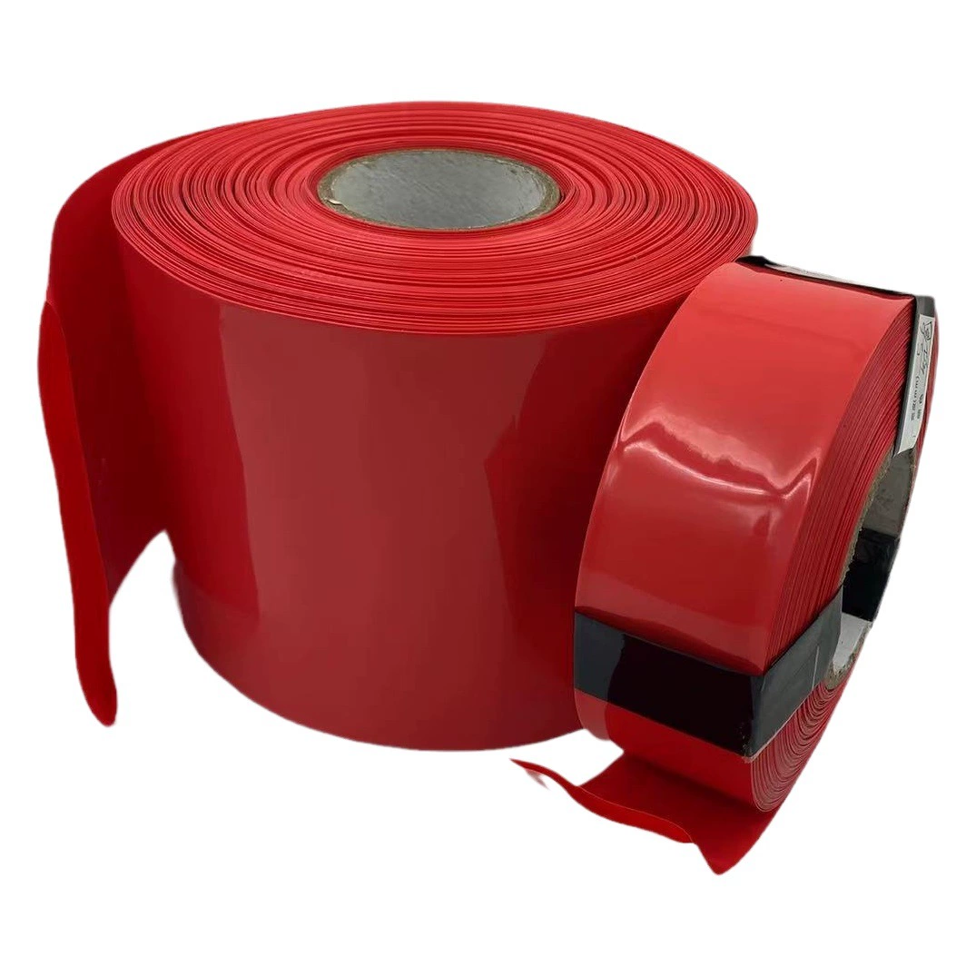 Производители продают ПВХ термоусадочную трубку Красный 18650 литиевый аккумулятор термоусадочная пленка ширина сплющивания 30-200