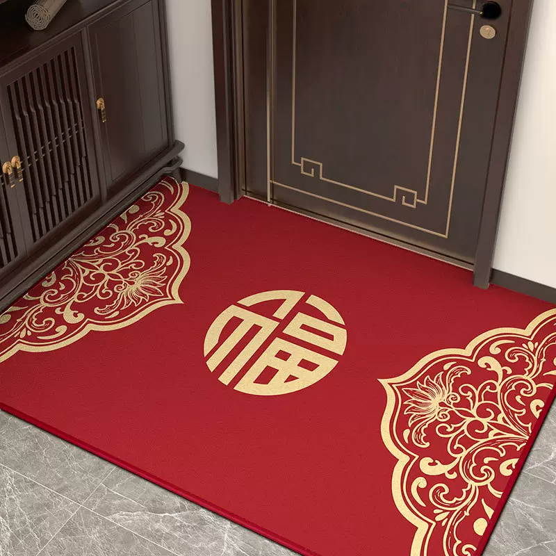 中式入户门地垫高级感门口进门防滑耐脏垫子家用玄关蹭土门垫地毯