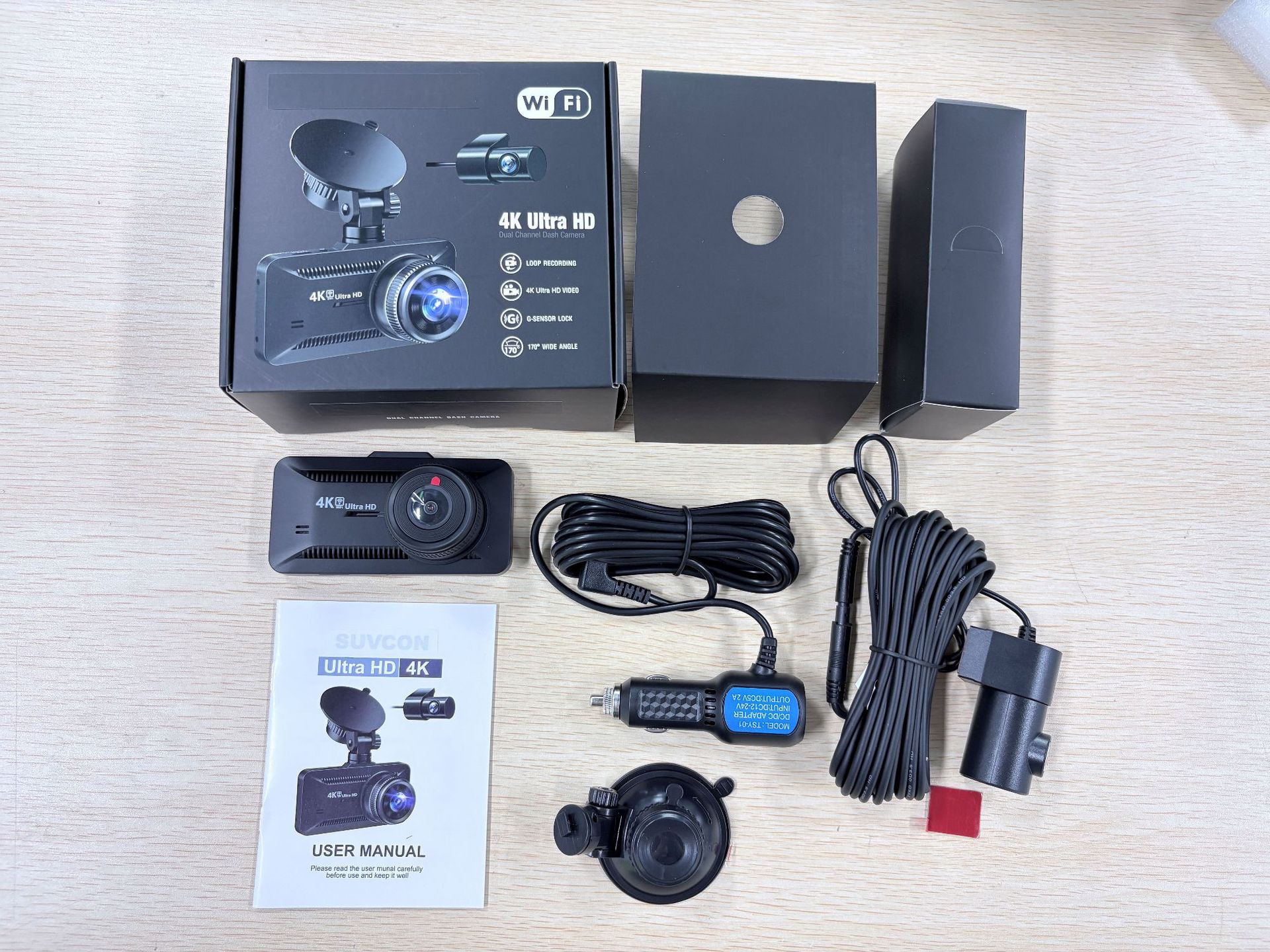 Driving Recorder 4K Front and Rear Dual Recording Reversing Images Wifi Mobile Phone Interconnection Navigation Device Parking Monitoring