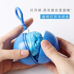 Portable Round Ball Raincoat with Hat for Travel, Waterproof Rafting, Unisex Adult, Student, and Children Disposable Compressed Rain Poncho