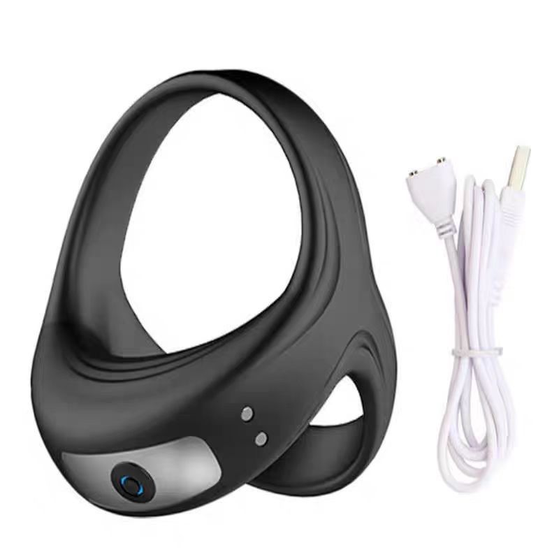 Vibrating Silicone Double Penis Ring with 10 Vibration Modes for Delayed Climax — detail image 9