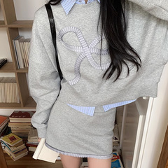 蝴蝶结显瘦卫衣女2025秋冬季新款半身裙一整套休闲运动套装设计感