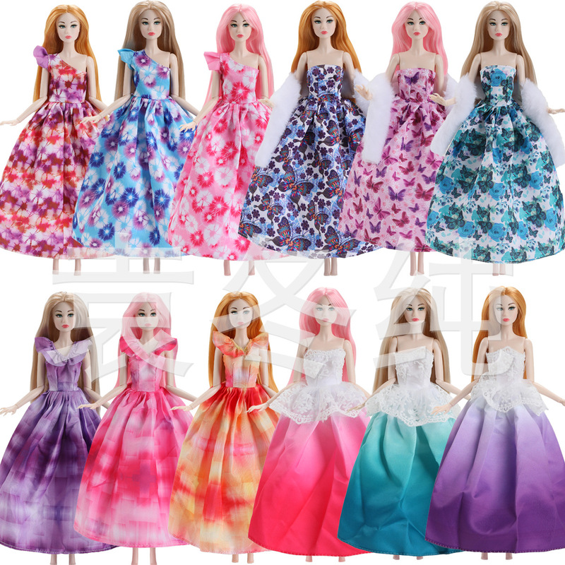 30cm Barbie Doll Dress Wedding Dress Gown Dress-Up Dress Cross-Border Evening Dress 30cm Barbie Doll Dress Wedding Dress Gown Dress-Up Dress Cross-Border Evening Dress
