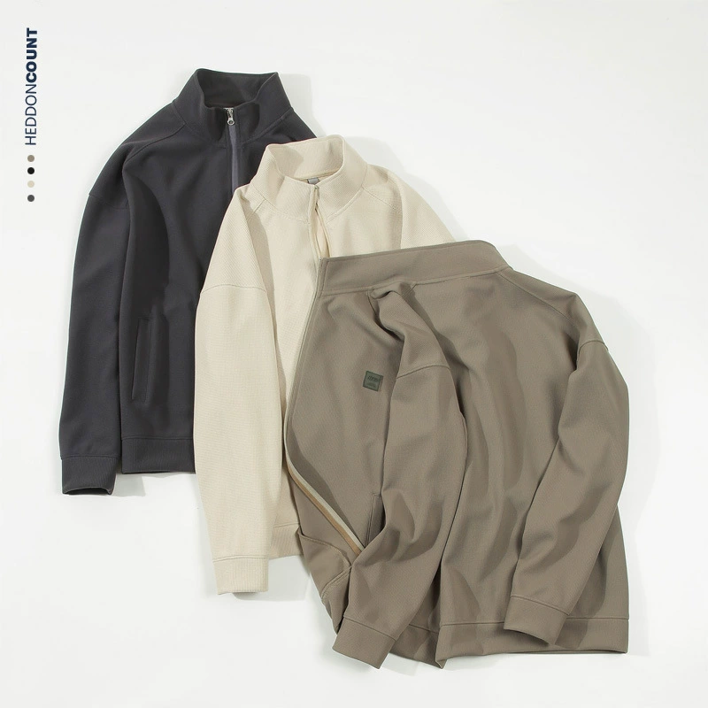 Tenguo Men 2025 осень трикотажный новый свитер на молнии куртка свободная легкая роскоши премиум чувство кардиган для мужчин с длинными рукавами