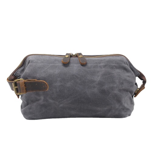 Amazon-style men's clutch bag, oil-waxed canvas toiletry pouch, vintage-style wristlet, top-layer cowhide wrist bag
