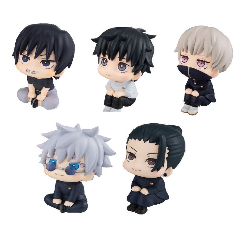 Jujutsu Kaisen Q-Version Figures: Gojo Satoru, Geto Suguru, Fushiguro Toji, Sitting Posture Trendy Toy Car and Desktop Decoration