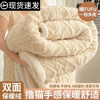 跨境珊瑚绒毛毯加厚冬季沙发毯子午睡毯办公室法兰绒盖毯被羊羔绒