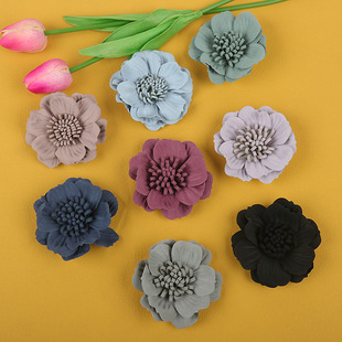 Manufacturer 8.5cm Handmade Jewelry DIY Accessories Ethnic Fabric Camellia Accessories Kidsren's Clothing Accessories Jewelry