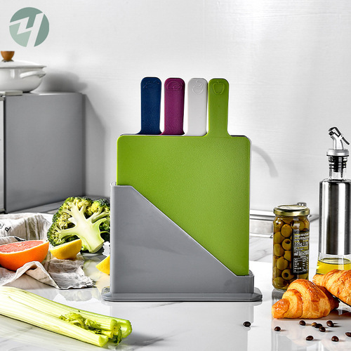 Kitchen tools creative 4-color classification plastic cutting board set PP multi-functional 4-piece set chopping board cutting board chopping board