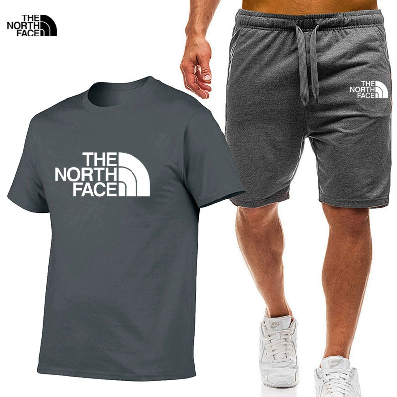 Летний мужской хлопковый костюм из шорт и футболки для отдыха на природе, спортивные шорты, новинка