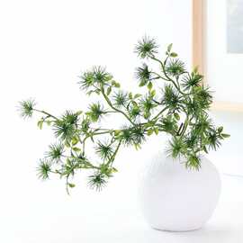 仿真花小芒花仿迎客松造型假花柔软枝可造型 异形花艺小枝插花