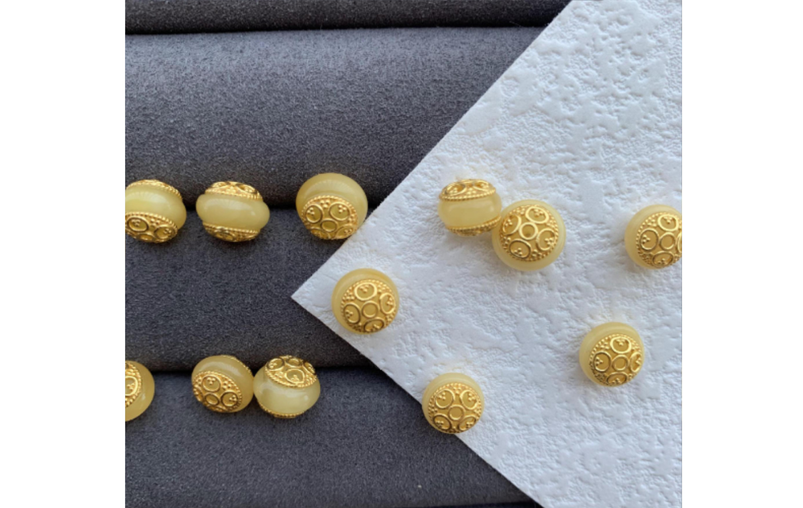 New natural beeswax Amber spacer beads accessories s925 silver diy accessories bracelet necklace ancient gold hollow spacer beads
