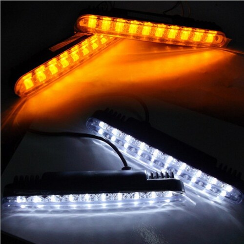 Factory Direct Sale 30LED Daytime Running Light Dual Color Multifunction Daytime Running Lights White and Yellow Turn Signal Flashing Aftermarket Light
