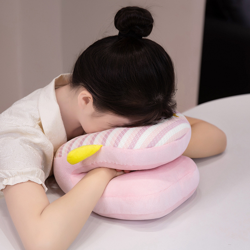 多巴胺冰丝双面午睡枕头学生趴枕夏天办公室午睡枕趴睡枕小学生|undefined