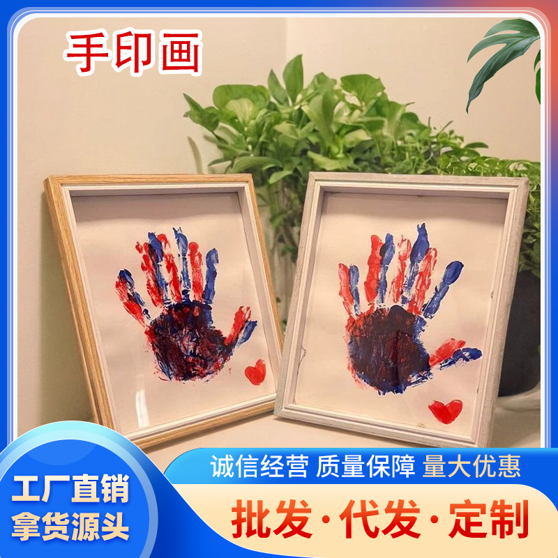 Couple Handprint Picture Frame Handmade DIY Valentine's Day Anniversary Gift for Girlfriend Birthday Anniversary Boyfriend Tanabata
