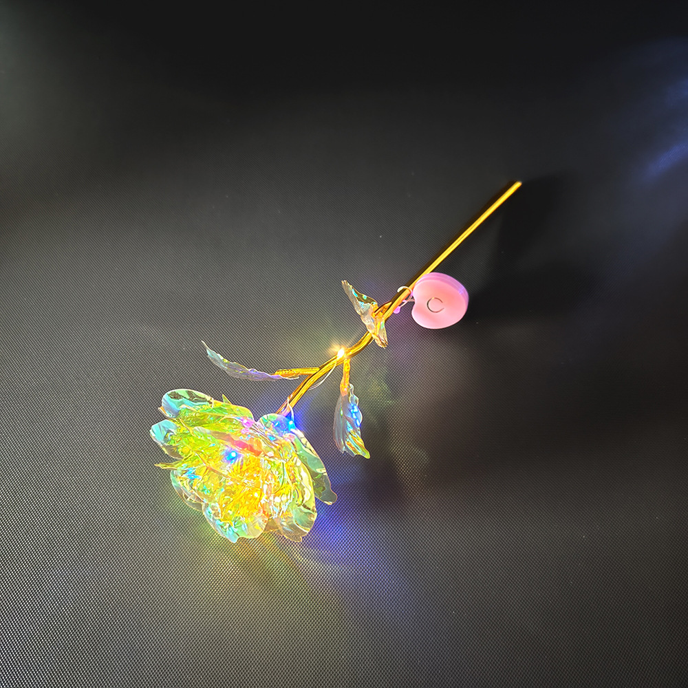 520 lámina de oro flor de rosa melocotón lámpara de corazón flor de rosa de simulación flor de lámina de oro día de San Valentín regalo del día de la madre regalo creativo