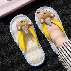 DIMIFEI夏の漫画の亜麻の人の字はドーパミンの柔らかい底の家の室内の外で滑り止めの足のスリッパを履いています。