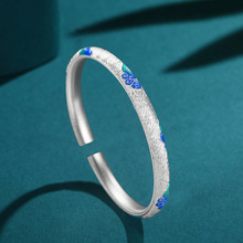 足银9999古法青云手镯轻奢高级感珐琅纯银祥云手镯民族风生日礼物