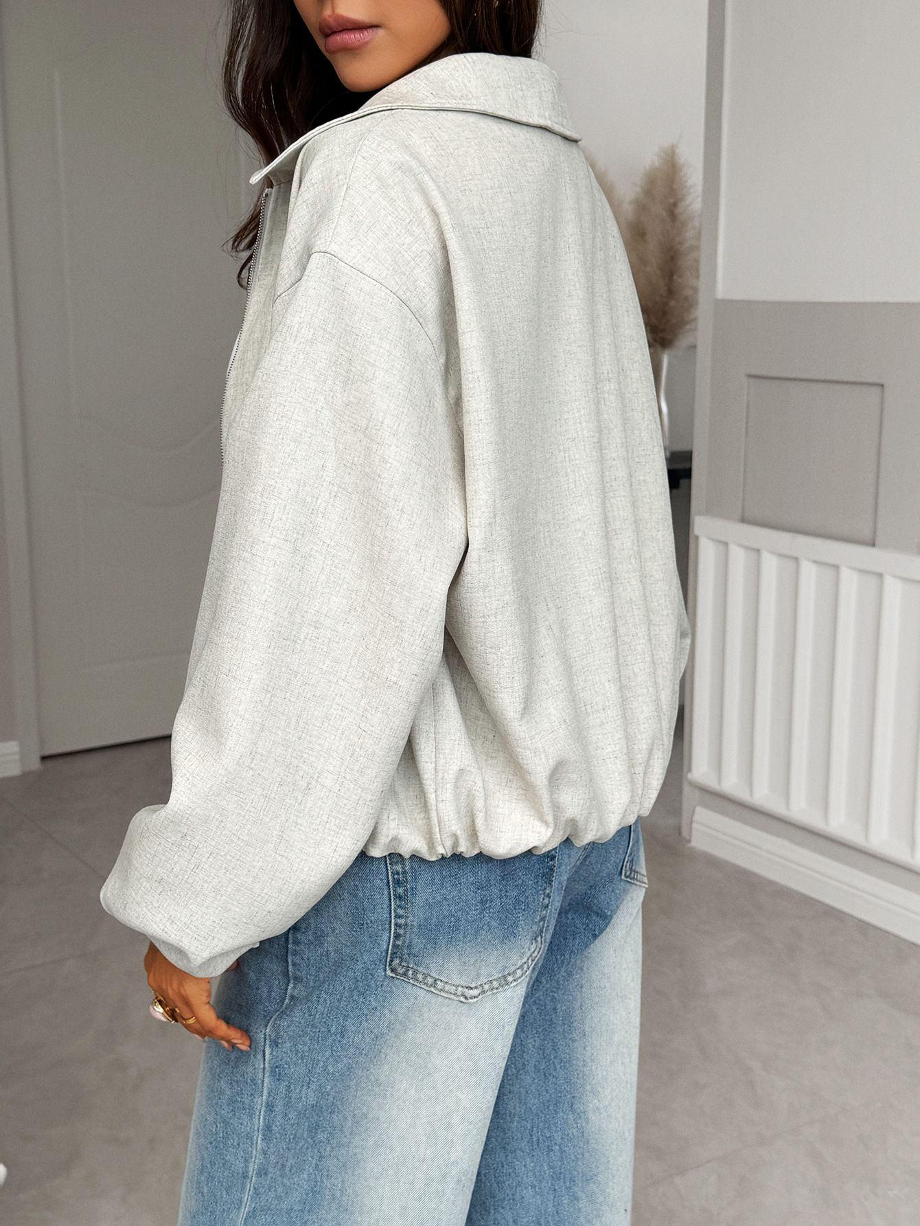 Elegant damjacka för höst och vinter lös passform casual stil_voghion.com