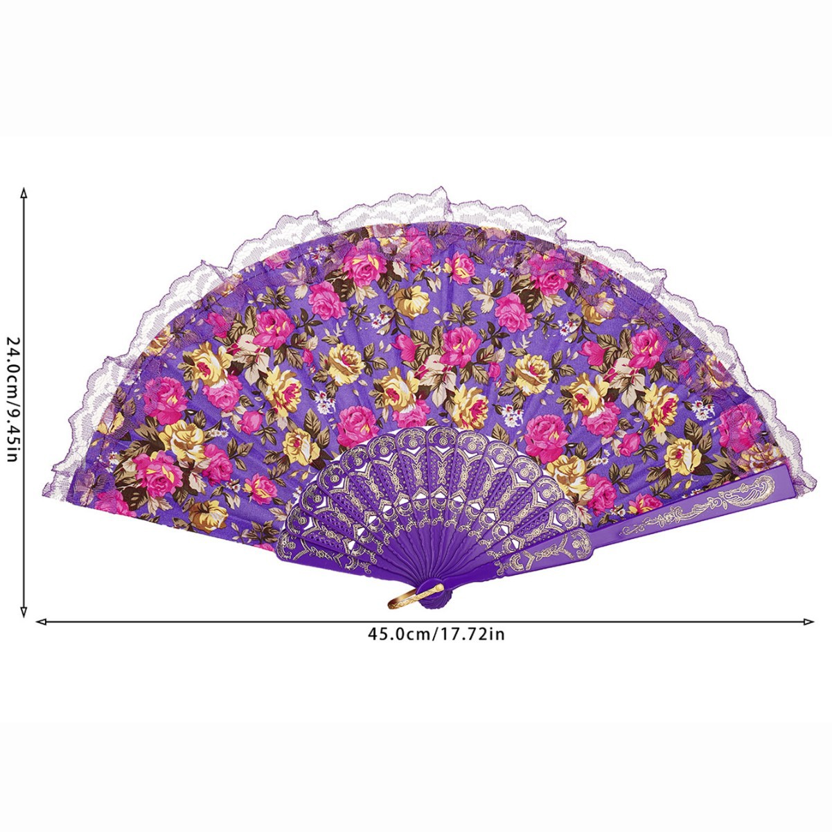 Abanico Plegable de Algodón con Borlas y Encaje para Decoración image 5