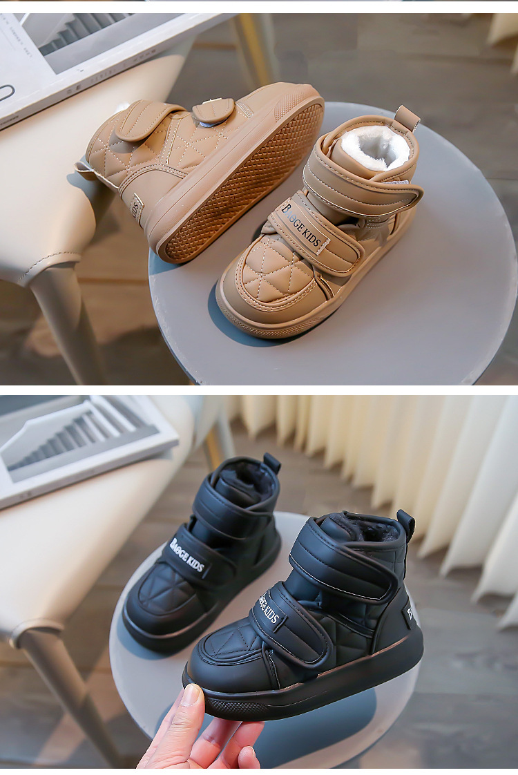 Neve per ragazzi inverno 2023 nuovi stivali caldi alti per bambini, scarpe di cotone impermeabili e antiscivolo,_voghion.com