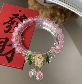 S015-Pulsera de flores frescas rosa SZ174
