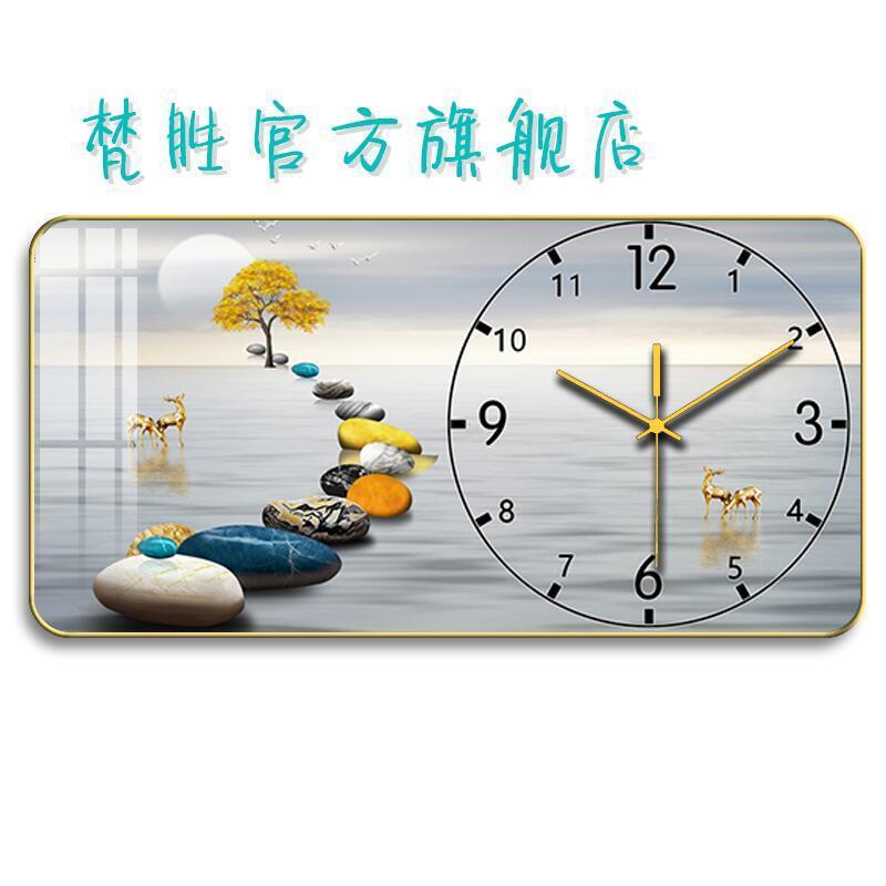 Internet celebridad reloj montado en la pared sala de estar decoración reloj de cuarzo moda moderno simple creativo cristal porcelana pintura mudo Reloj de pared