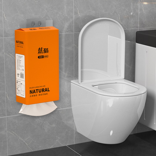 Blue Cat Hanging Tissue: Household Hand Towels, Toilet Paper, and Large-Pack Flat-Shape Sanitary Wipes