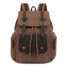 背包男帆布大容量双肩电脑复古出差旅行通勤双肩跨境一件批发厂家