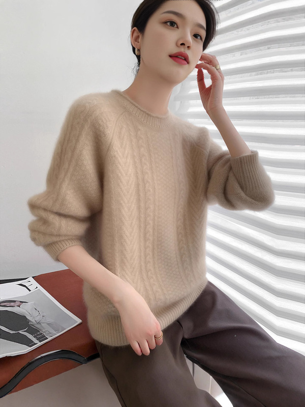 Autumn and Winter New Wool Sweater Knitted Rolled Collar Loose Korean Style Versatile Comfortable Round Neck Top Inner Wear Cross-Border