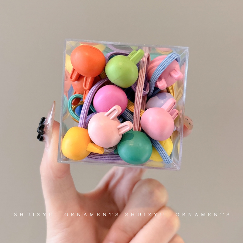 Papá Noel correa de goma para niños navideños vestido de cabello jardín de infantes bebé anillo de cabello de Navidad atmósfera accesorios