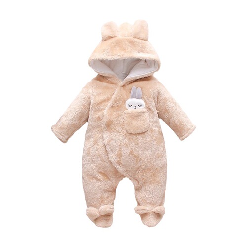  Foreign Trade Children's Clothing Korean Style Toddler Winter Wear Baby Thickened Warm Romper Cartoon Rabbit Infant Toddler Jumpsuit