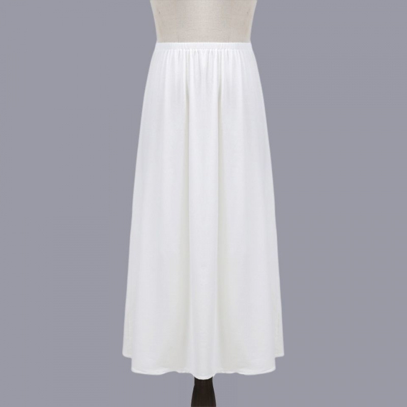 White Opaque Anti-Exposure Skirt with Anti-See-Through Lining, Plus-Size Skirt with Inner Lining, Zhongpule
