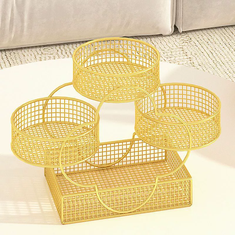 Многоярусная подставка для фруктов, фруктовница для гостиной, кофейный столик, корзина для хранения фруктов, поднос для закусок, легкая роскошь, подставка для хранения фруктов