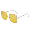 Metal fashionable square sunglasses, gradient, Amazon, wholesale, European style