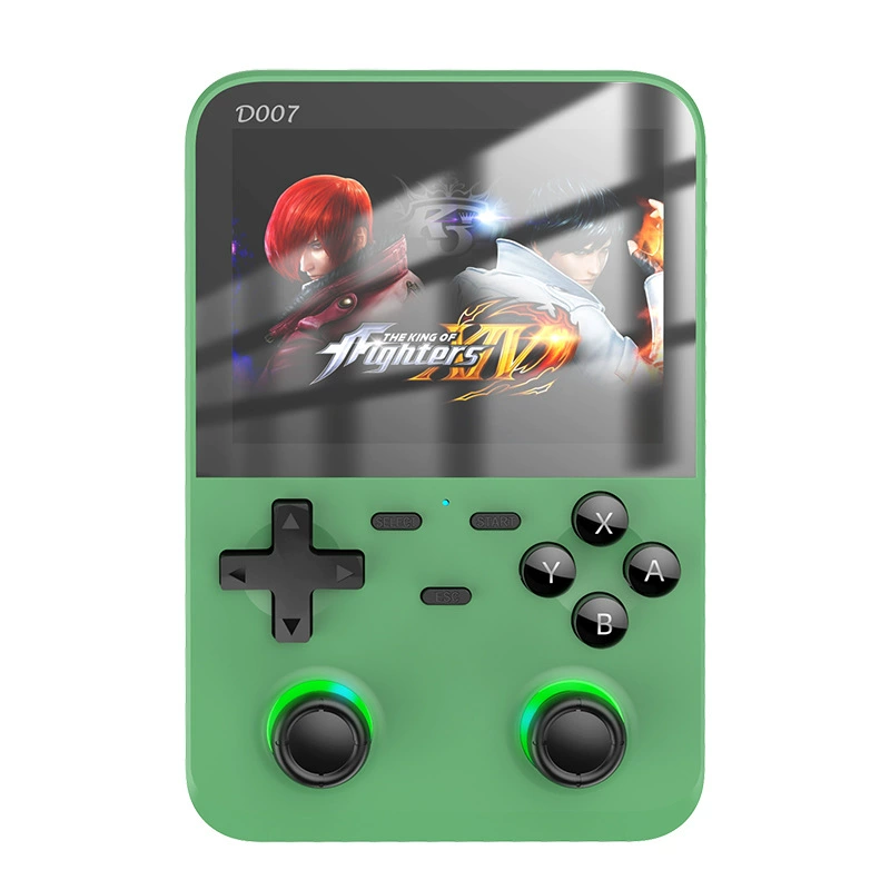 Retro handheld console D007 Plus, 5‑inch open‑source, dual analog sticks, multi‑color