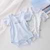 Japanese summer thin children's cotton bodysuit suitable for men and women girl's, with short sleeve