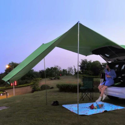 Avtomobil dam çadırları — side rain and sunshade awning - high-quality-grass-green-comes-with-glow-in-the-dark-ground-pegs-medium-size-3-2m-2-support-rods
