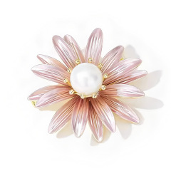 真珠の花のブローチ、高級感のある女性らしい豪華なスーツや洋服のアクセサリー、2025年新作の絶妙な胸花ピン