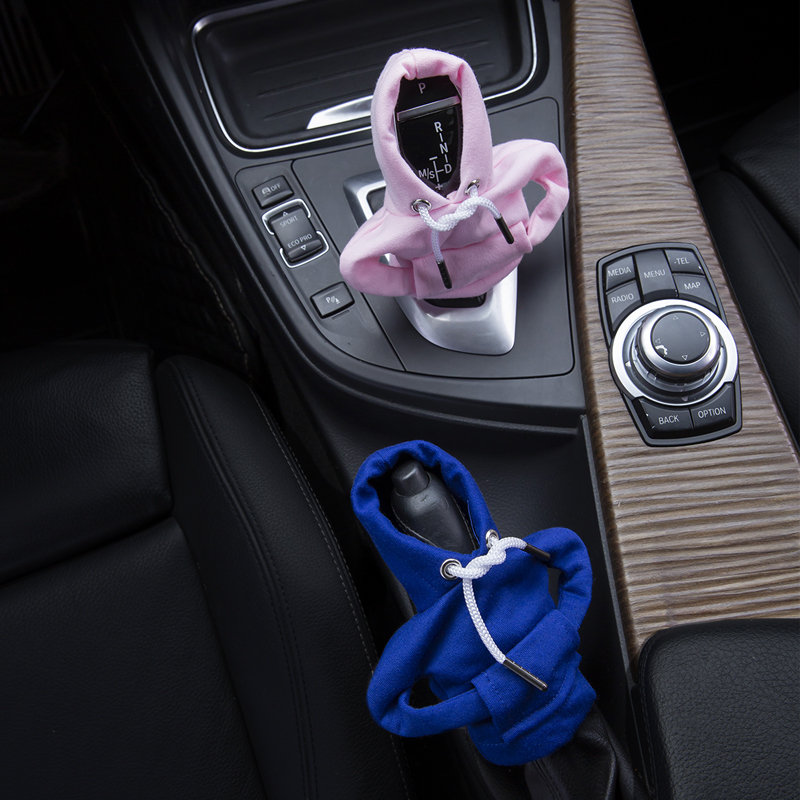 업그레이드된 핑크 + 블루 기어 핸들 커버 [2] 팩 [블랙 스트랩]