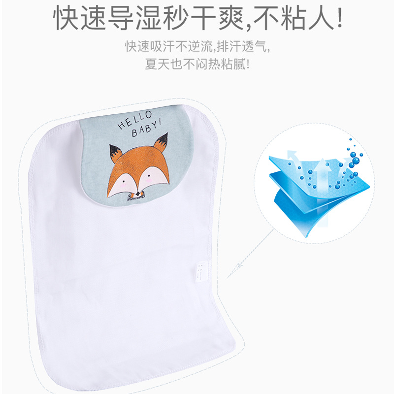 Baby sweat-absorbent towel, baby cotton gauze kindergarten mat sling, medium and large children's sweat towel, cartoon large breathable sweat-absorbent towel
