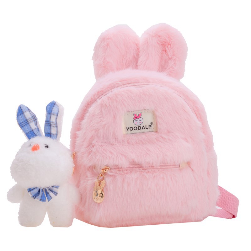 Mochila de dibujos animados para niños y niñas adorable conejo jardín de infantes bebé mochila nueva bolsa de peluche para niños de comercio exterior
