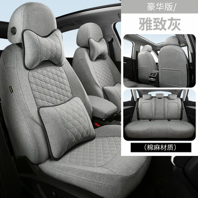 Modelə uyğun (Original) oturacaq örtükləri, Audi Q5 linen seat cover special - elegant-gray-deluxe-edition-provide-seat-pictures-when-placing-an-order